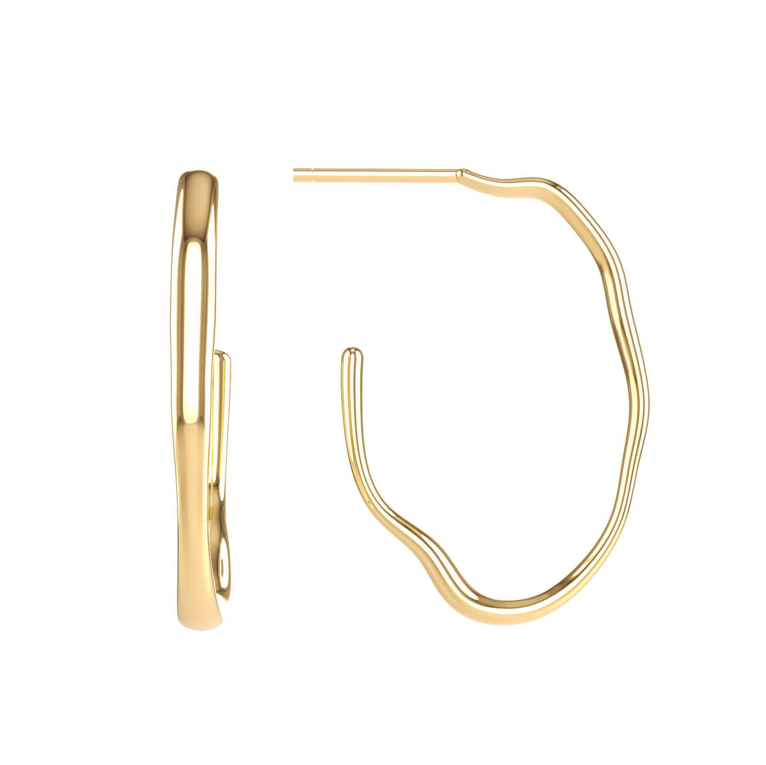Golden Irregular C Earrings