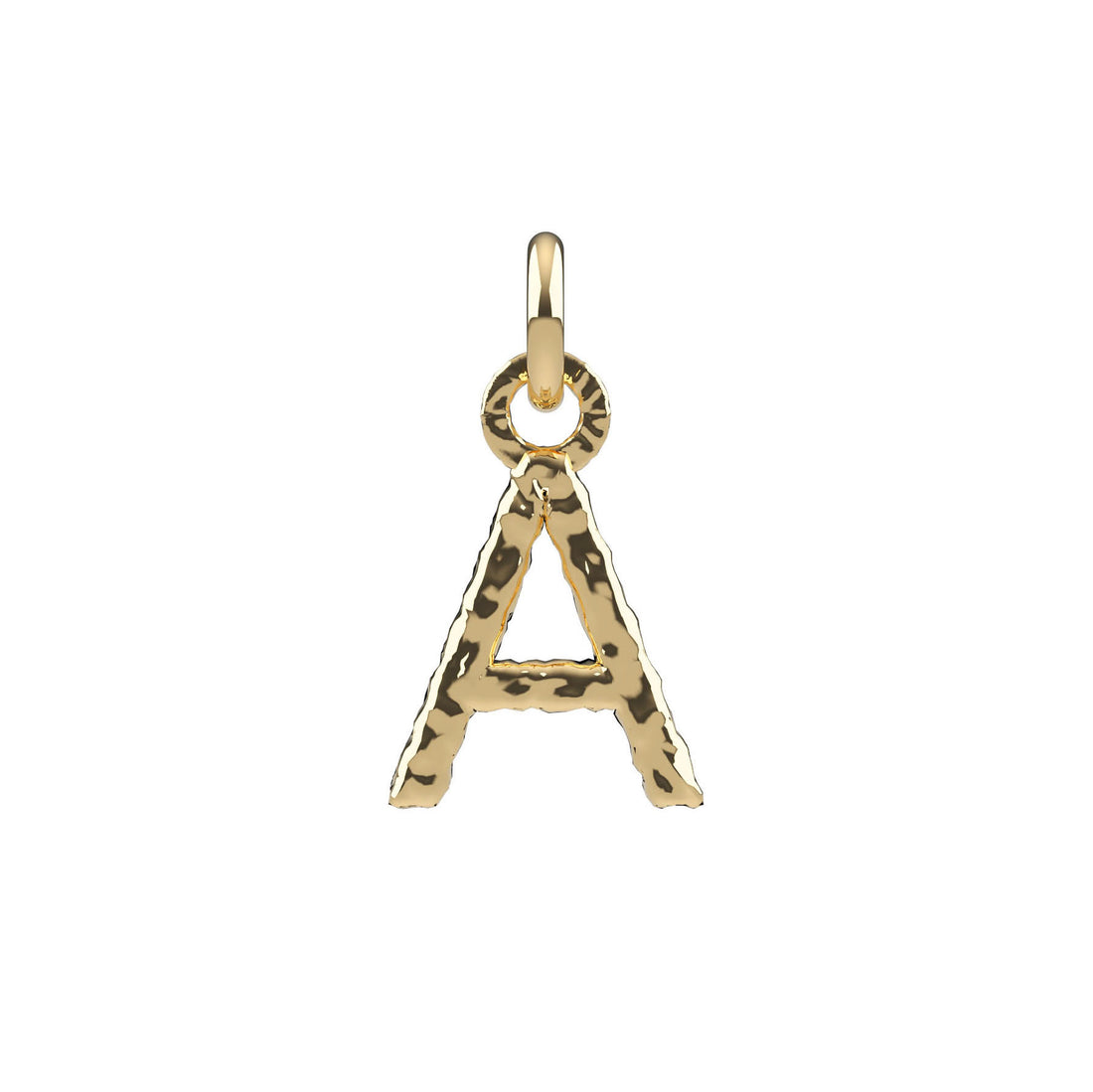 Golden Hammered Letter Charm