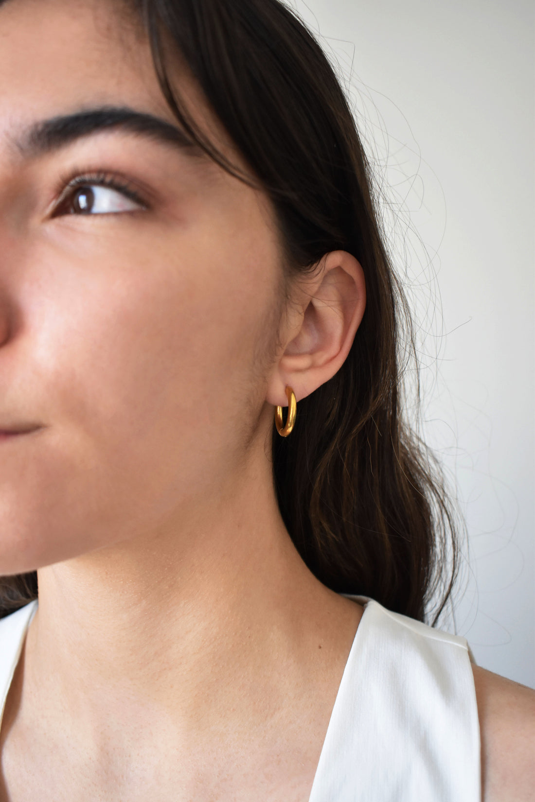 Large Huggie Hoops in Gold