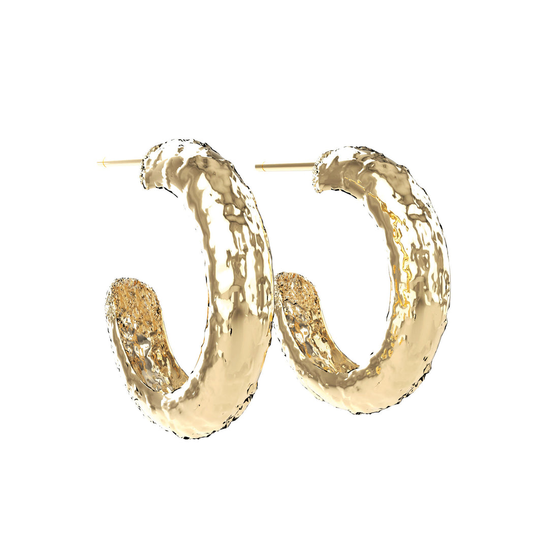 Golden Textured Hoops