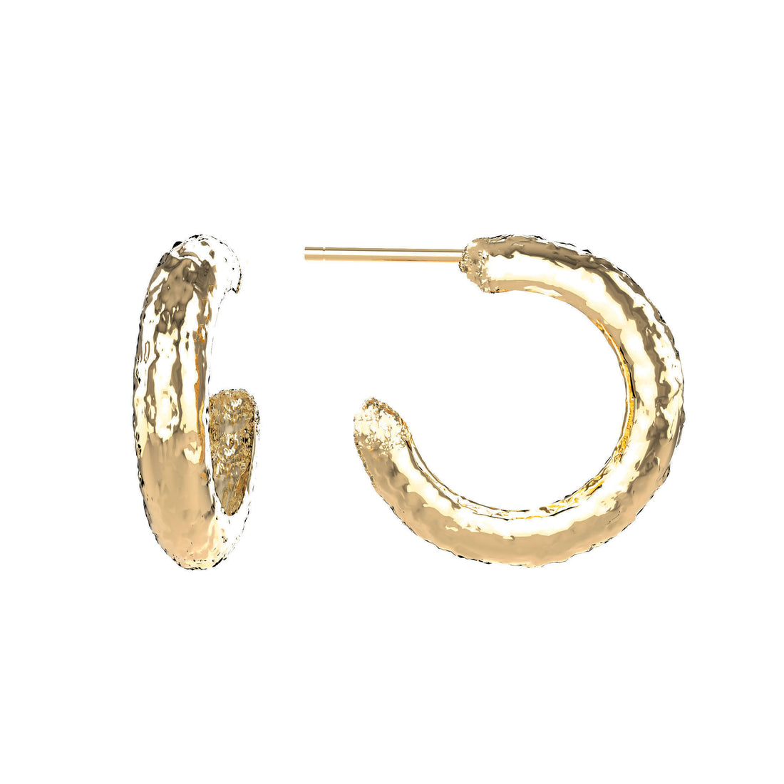 Golden Textured Hoops