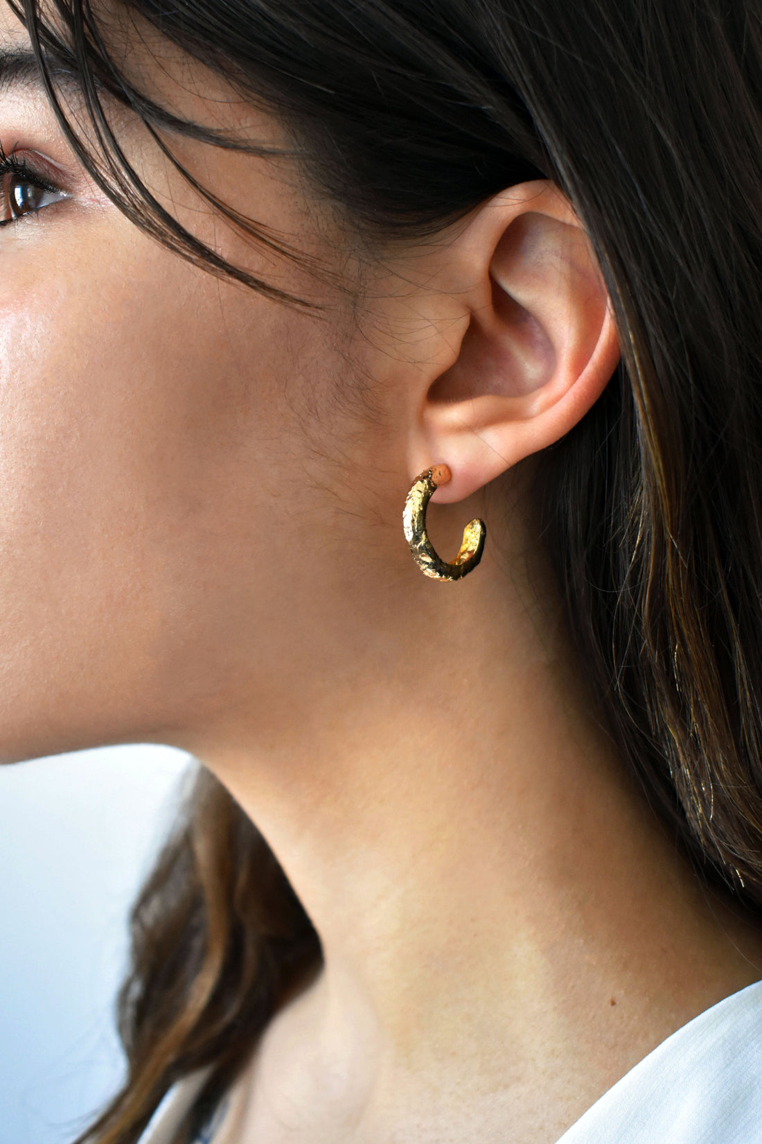 Golden Textured Hoops